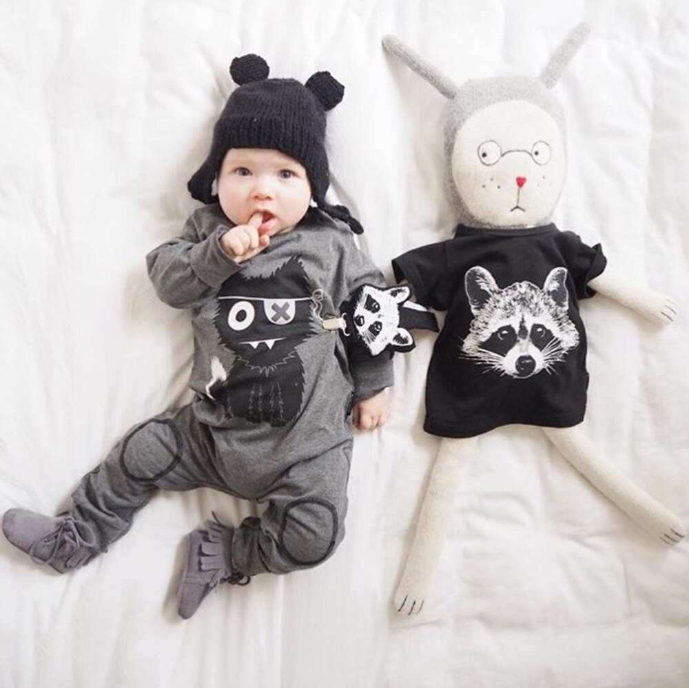 Nyfödd kläder små monster bebis pojke flicka långärmad kostym i ett stycke babykläder jumpsuit spädbarnskläder