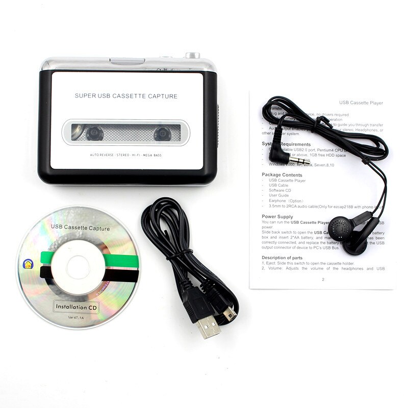 Usb Cassette Capture Radio Speler Draagbare Usb Cassette Naar MP3 Converter Capture Audio Music Player Tape Cassette Recorder