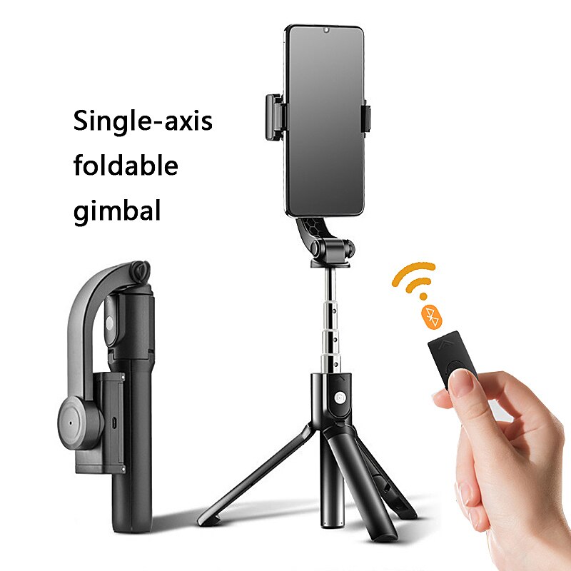 Gimbal Stabilizer Selfie Stok Draadloze Bluetooth Selfie Stok Statief Met Afstandsbediening Selfie Stick Opvouwbare Uitschuifbare Monopod