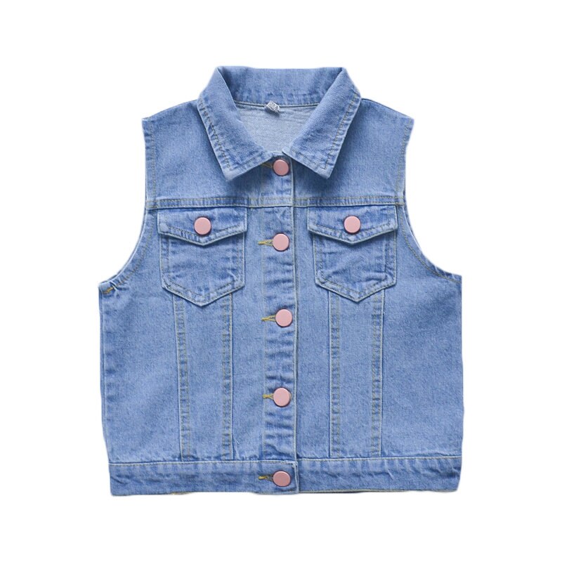 Children's Denim Vest For Girls Sleeveless Jacket Kids Spring Summer Embroidery Clothes Outfit For Teen Girls Clothing: 13