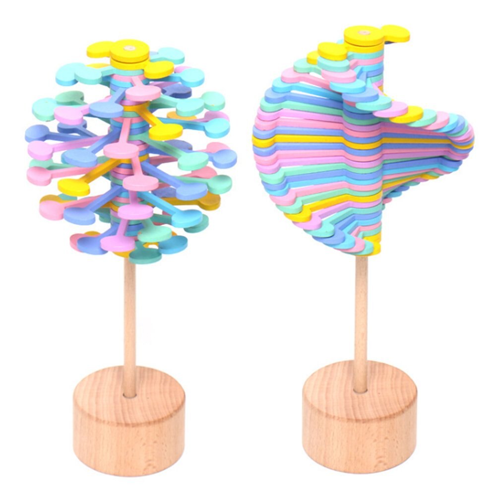 Wooden Obsessive-Compulsive Adult Decompression Stick Artifact Office Decoration Toys Rotating Lollipop