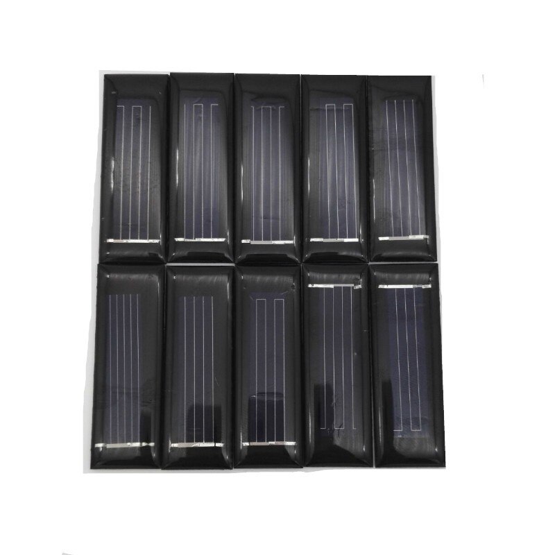 SUNYIMA 10Pcs Mini Solar Panel DIY Solar Cells Accessories Photovoltaic Module PV Module 0.5V 100mA 53*18*2.5mm