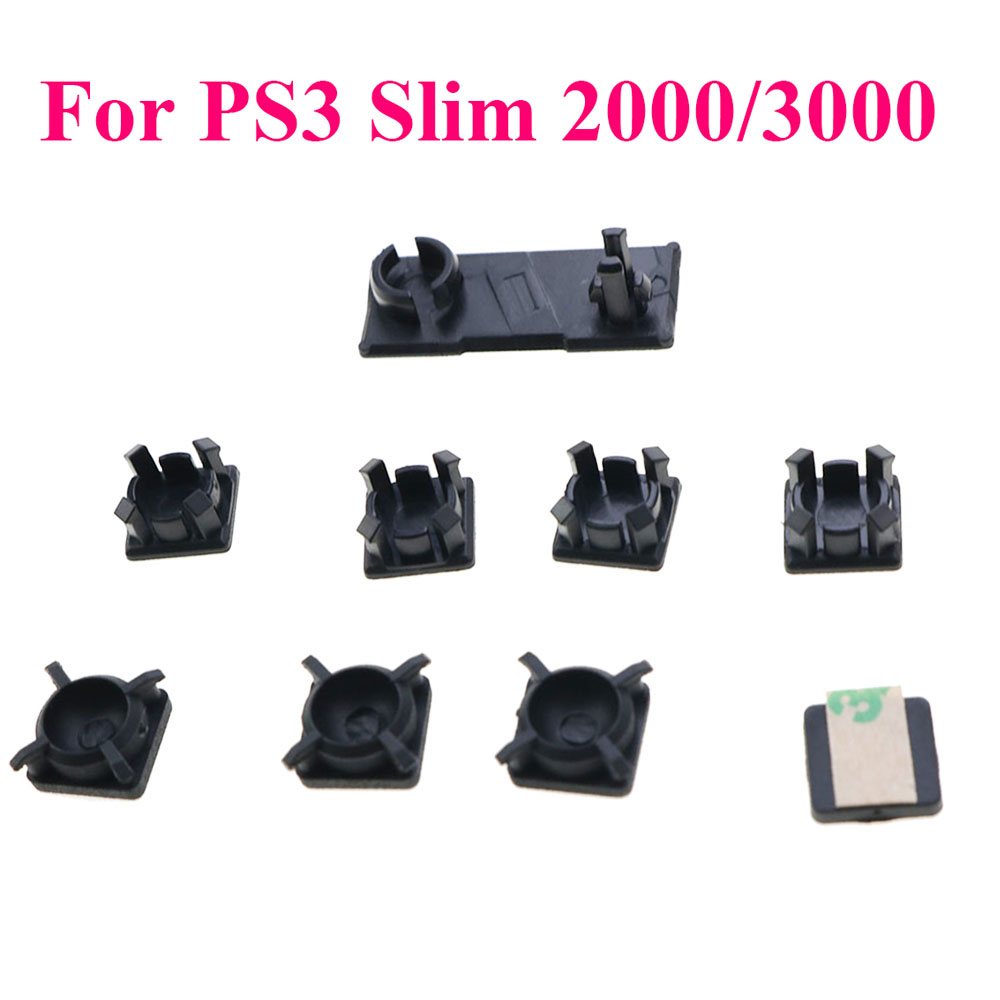 Juego completo de tornillos de plástico negro para consola PS2 PS3 Slim 2000 3000 4000 70000, juego de tornillos de cubierta de pies de goma, piezas de reparación: Púrpura claro