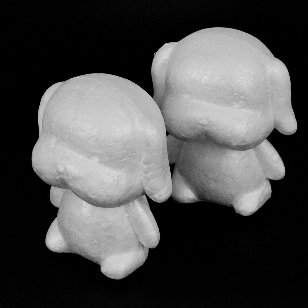2X Foam Dog Modeling White 3D Polystyrene Foam Animal Shapes for DIY Valentine Decoration Supplies