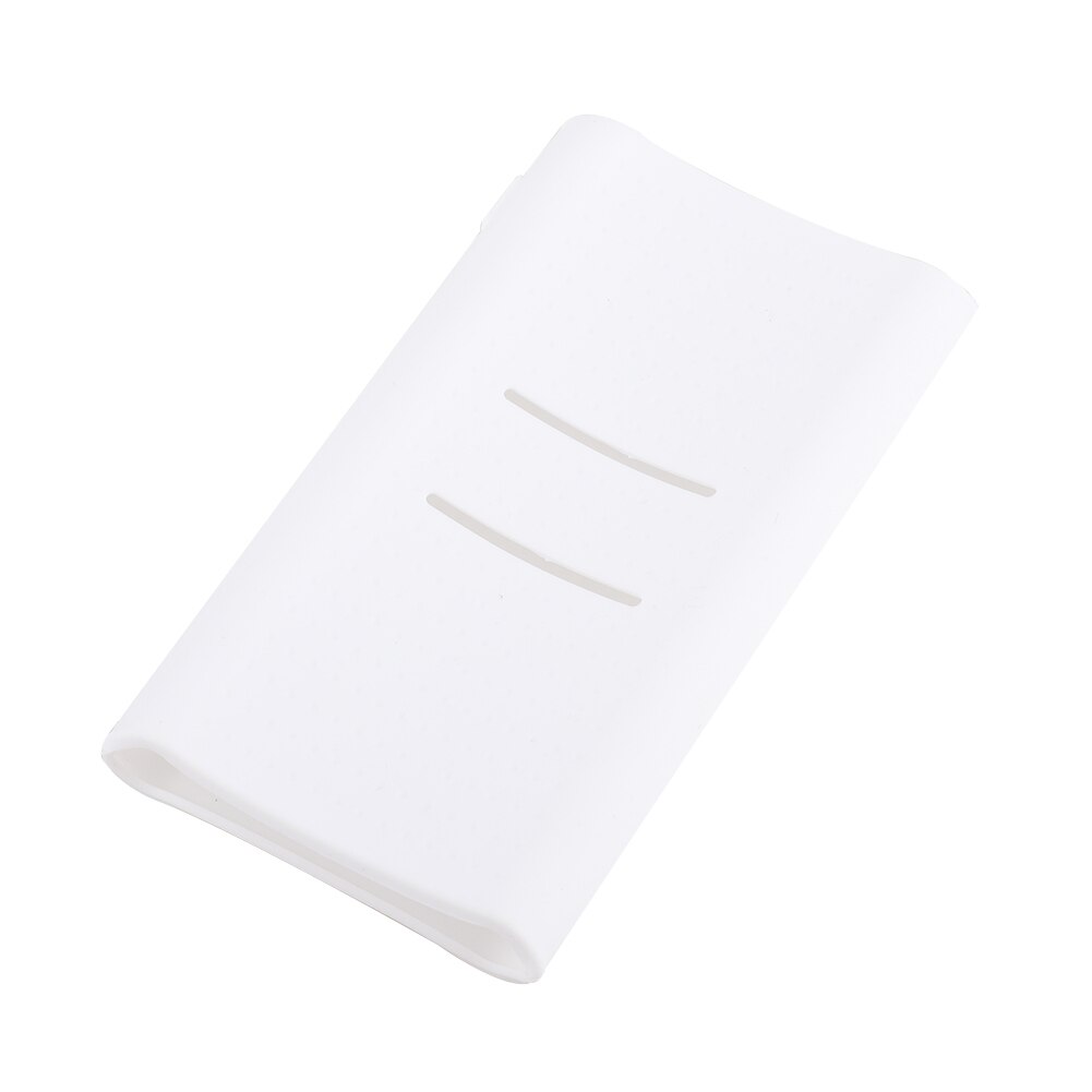 Funda de silicona para Xiaomi Power Bank 2 Generación, 20000mAh, PLM10ZM, funda de goma, bolsas para paquete de batería externa portátil: Blanco