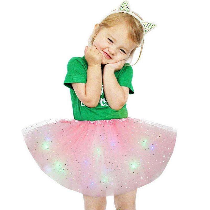 Kerst kinder lichtgevende tutu rok met rok licht buste led tutu rok lichtgevende mesh  h6 a 6