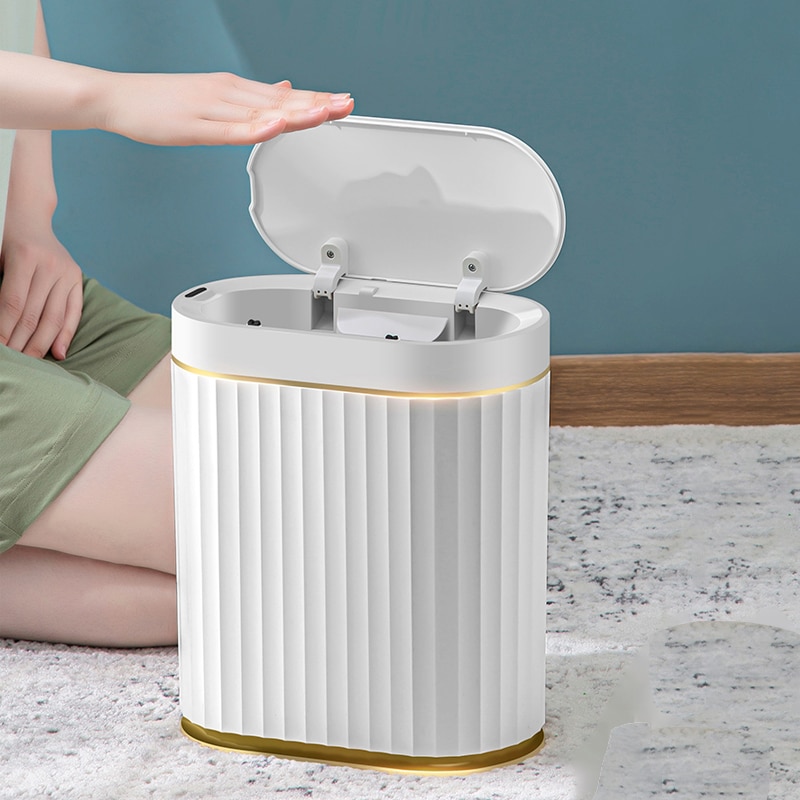 Smart Sensor Prullenbak Thuis Elektronische Automatische Prullenbak Badkamer Wc Waterdicht Smalle Vuilnis Vuilnisbak Keuken Grote