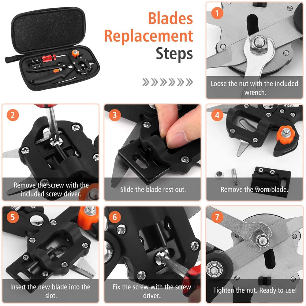 Garden Tools Grafting Pruner Garden Secateurs Sharp Chopper Vaccination Cutting Tree Plant Shears and Graft Film Tape Kits