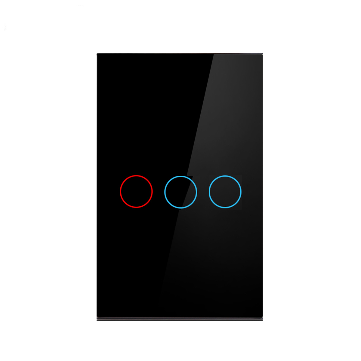 AC100-240 Touch Switch Power Led Panel Wall Light Switches Tempered Black White Crystal Glass 1/2/3 Gang Interruttore Switch: Blue