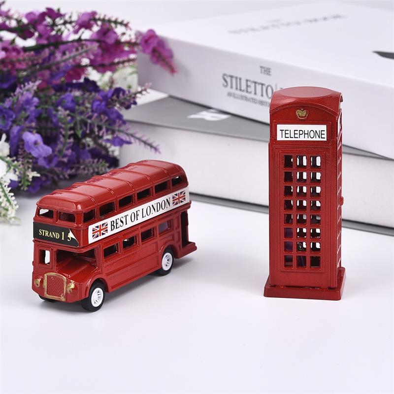 London Bus Telefooncel Model Puntenslijper Briefpapier Ijzeren Ornamenten Voor Kinderen Souvenir Decoratie
