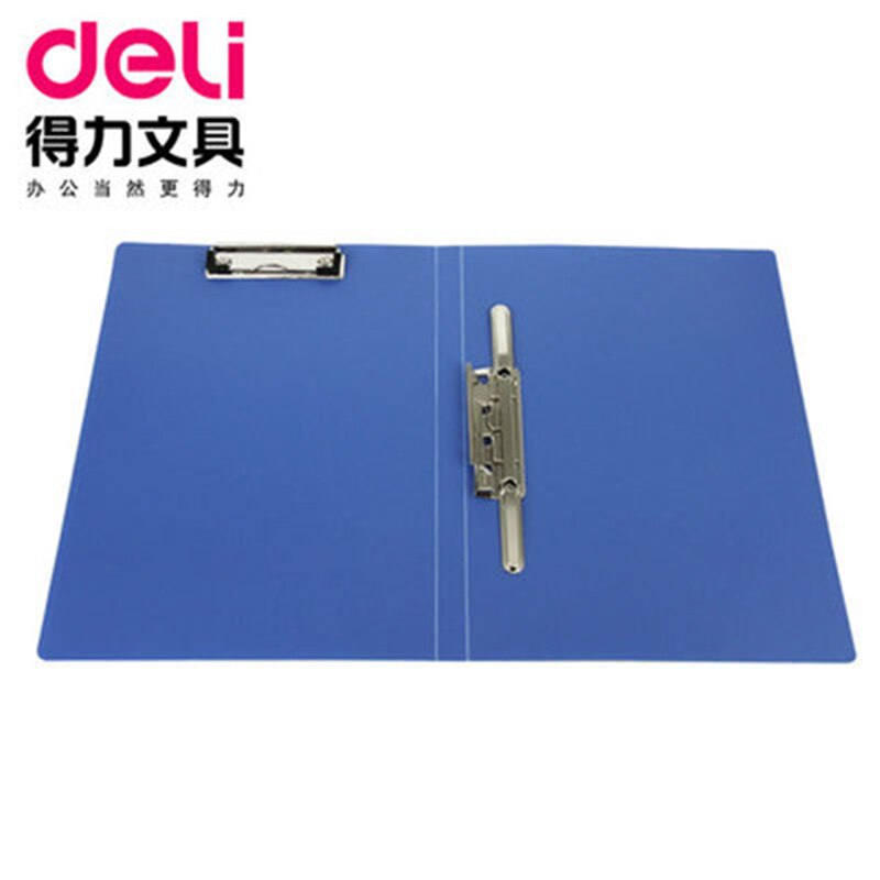 DL Good office supplies-Carpeta de polipropileno A4, clip de placa larga, azul, suministros para estudiante soltero, herramientas de oficina, 5419