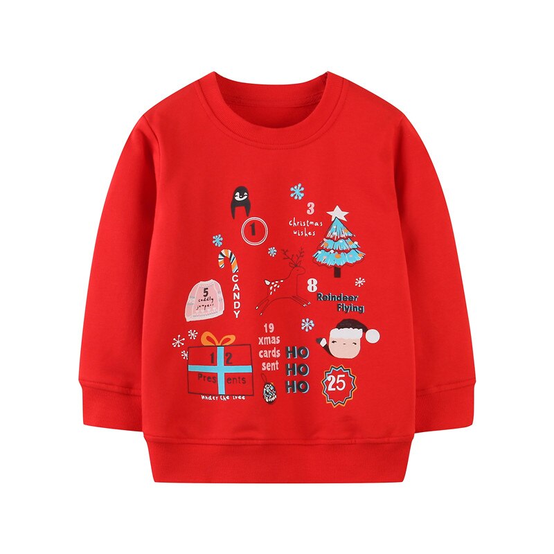 Hoppe meter dyr bomuld piger sweatshirts applikation sødt børnetøj til efterår vinter børnetøj hættetrøjer skjorter: T8051 røde / 6t