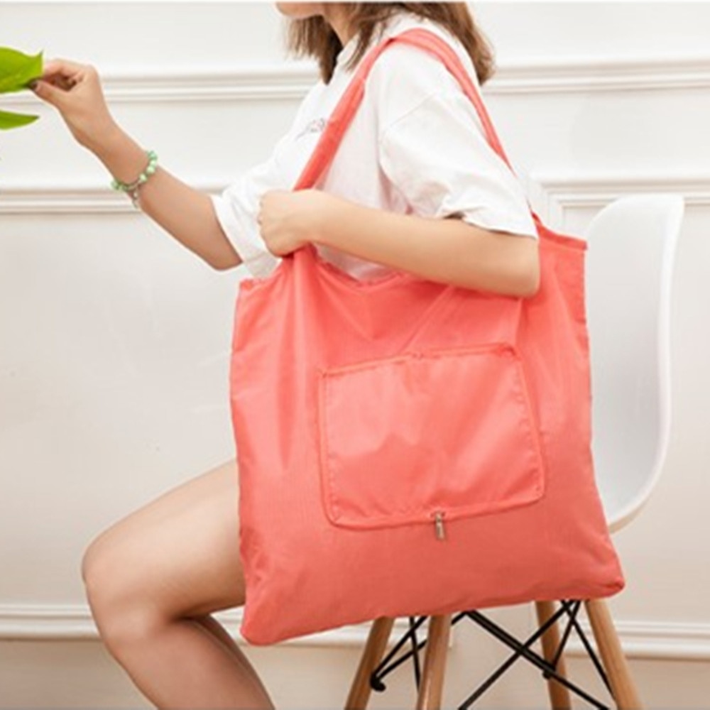 Herbruikbare milieuvriendelijke boodschappentassen met rits, opvouwbaar, klein formaat, premium, lichte opvouwbare tas