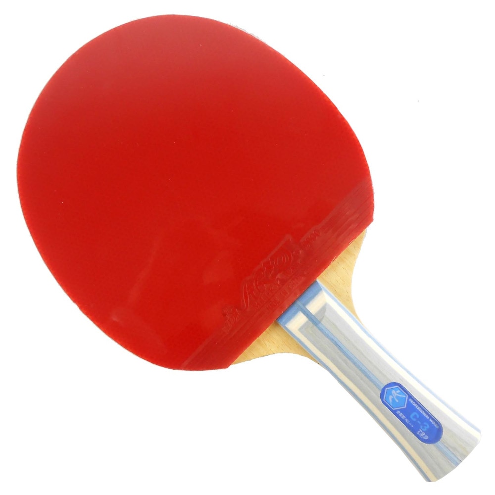Pro Table Tennis Combo Paddle Racket: RITC729 C-3 Blade Long Shakehand-FL with 2x Galaxy YINHE 9000E Rubbers