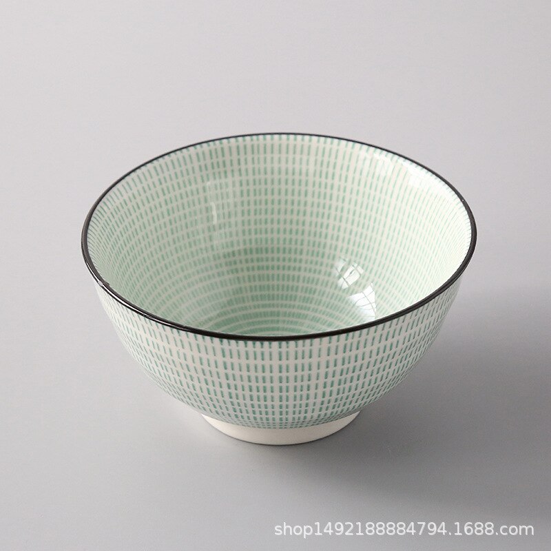 Bol à riz fileté de 4.5 pouces, petit bol de ménage à salade en céramique de Style japonais vaisselle accessoires de cuisine bol Ramen: YELLOW