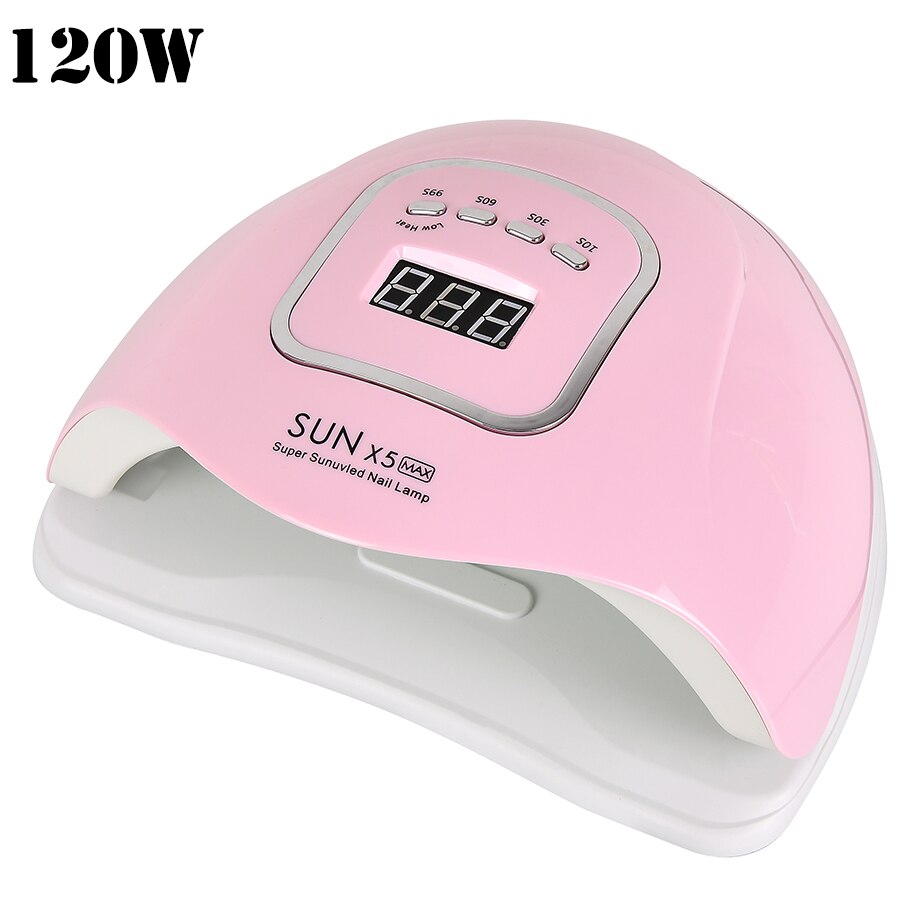 Sun X5max X5plus Nail UV Lamp Gel Polish Dryer UV Curing Light Manicure Pedicure Lamps Nail LED Lamp: Pink 120W X5MAX / EU