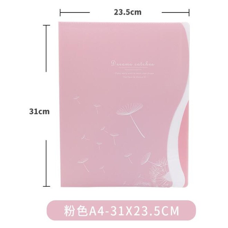 1Pc A4 Display Boek 20/30/40/60 Pagina Transparante Insert Map Document Opbergtas Voor Bank Campus bestand Kantoor Werkplek Familie