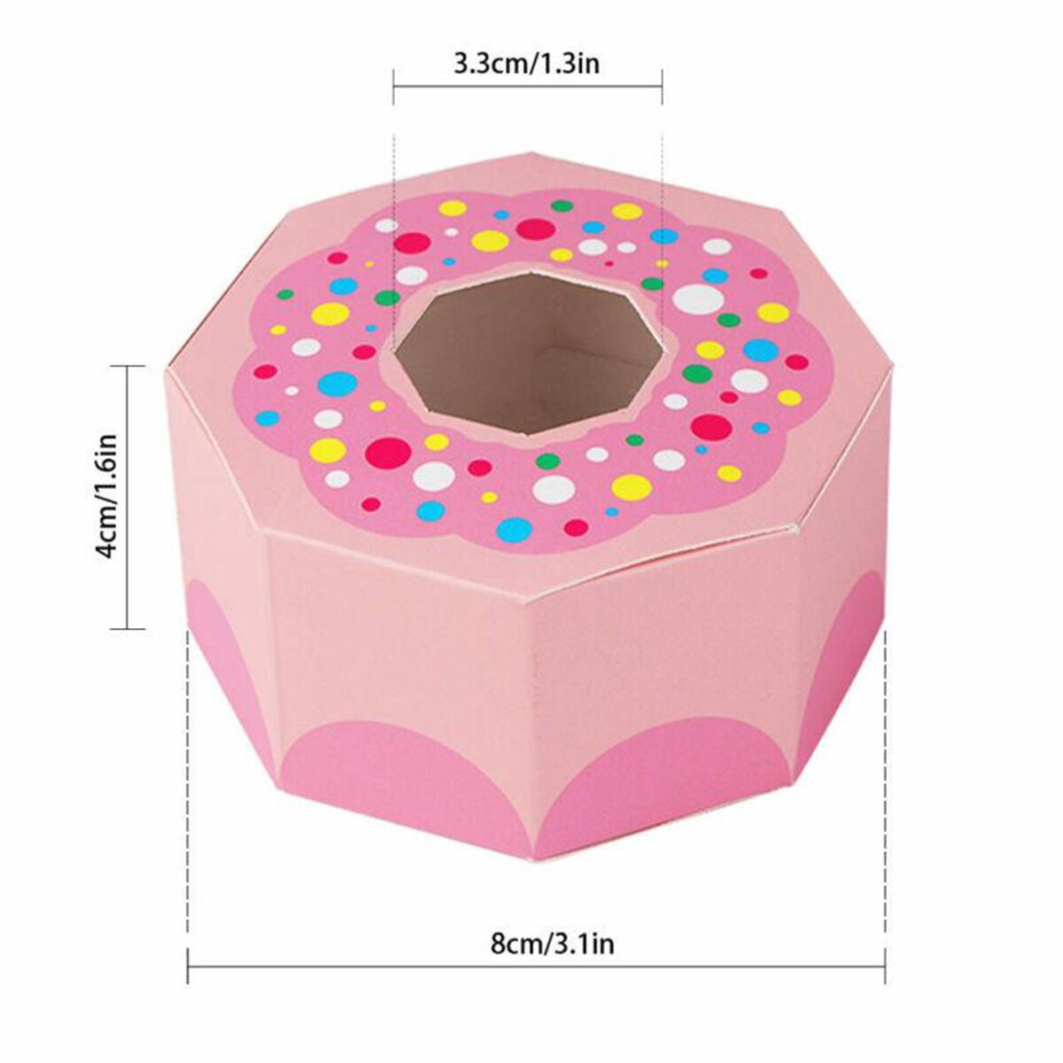 20*Donut Candy Box Sweet Chocolate Box Donut Theme Party Wedding Favor Box Hexagon Donut Party Paper Candy Box
