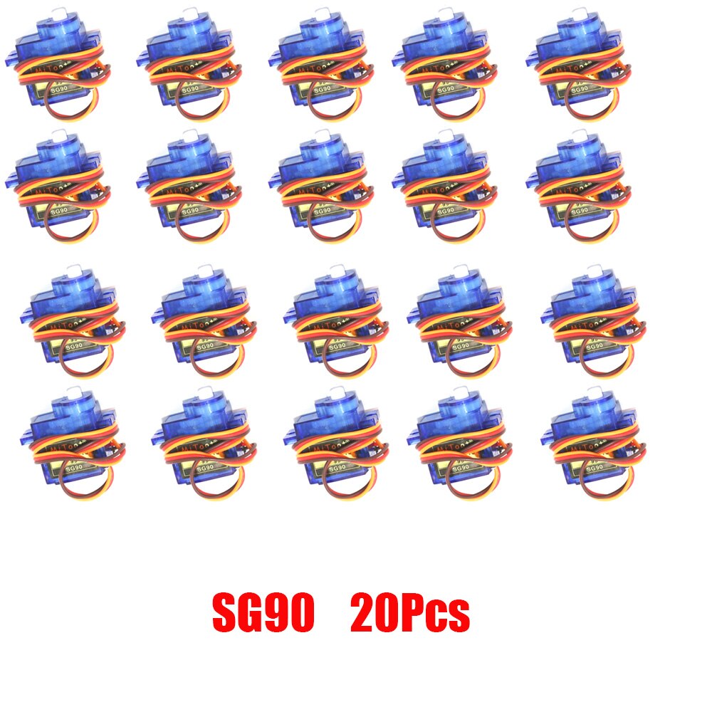 5/10 / 20szt MG90S Metal Gear Digital 9g Servo SG90 do helikoptera Rc Plane Boat Car MG90 9G Trex 450 RC Robot Helikopter: zielony