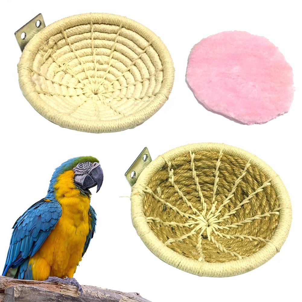 Bird Breeding Nest Natural Material Shed Nesting Pet Bird Parrot Cotton Rope Breeding Hatching Nest House Bed Hanging Cage Decor
