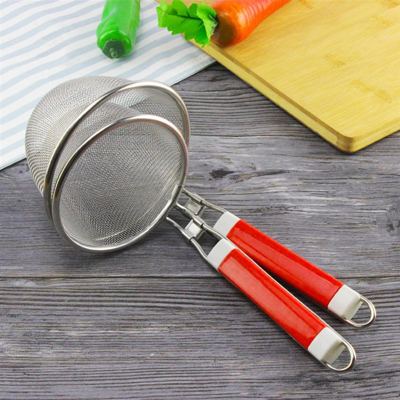1 Pc Rvs Pasta Mand Mesh Spider Voedsel Knoedel Noodle Zeef Micro-Geperforeerde Zeef Skimmer Voor Keuken