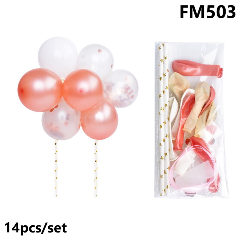 Balloons Cake Topper Cloud Shape Confetti Balloon Cake Topper With Paper Straw for Birthday Baby Shower Wedding Party Decoration: 6