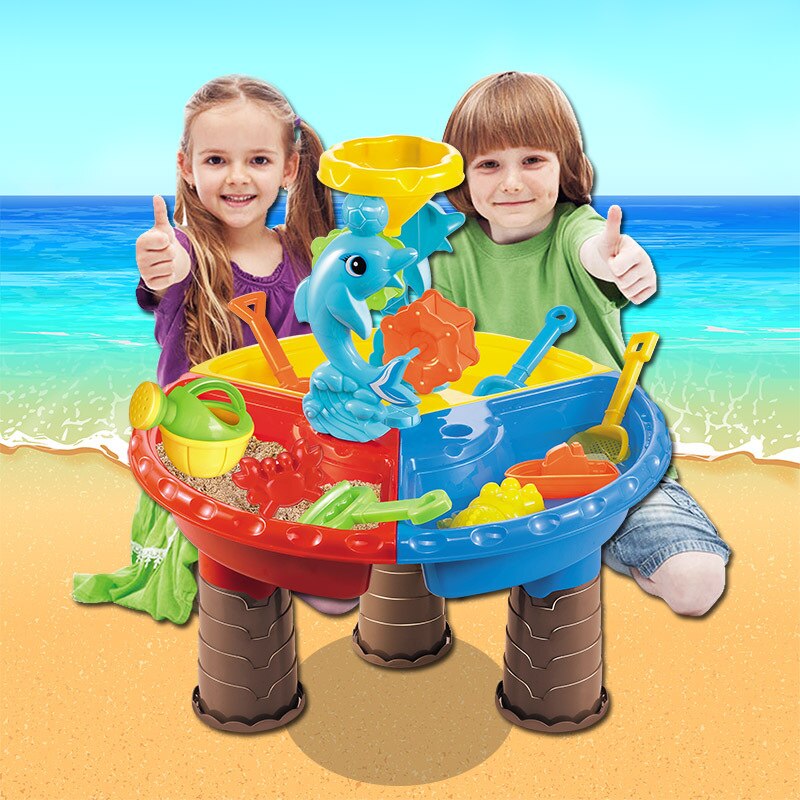 Kinderen Strand Tafel Spelen Zand Speelgoed Zwembad Set Water Baggeren Gereedschappen Outdoor Zand Speelgoed Kids