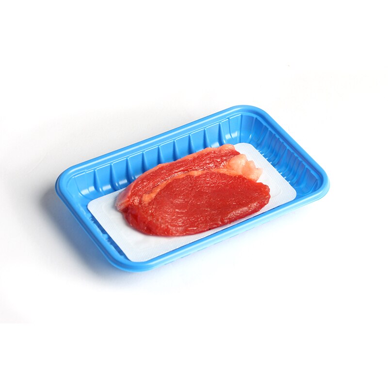 Misource 50 stk blå engangsfår kødfisk kylling fiskfilet mademballage filmindpakning plastbakke