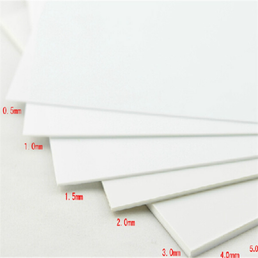 Tablero de espuma de PVC, placa plana de plástico, 300x200mm con 1mm, 2mm, 3mm, 5mm, 7mm, 9mm de espesor
