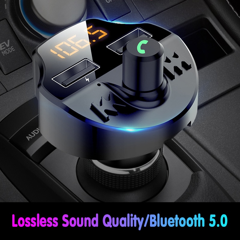 Bluetooth 5.0 Draadloze Auto Bluetooth Fm-zender MP3 Radio Spelers Tf Card Muziek Handenvrij Usb Auto Voor Telefoon
