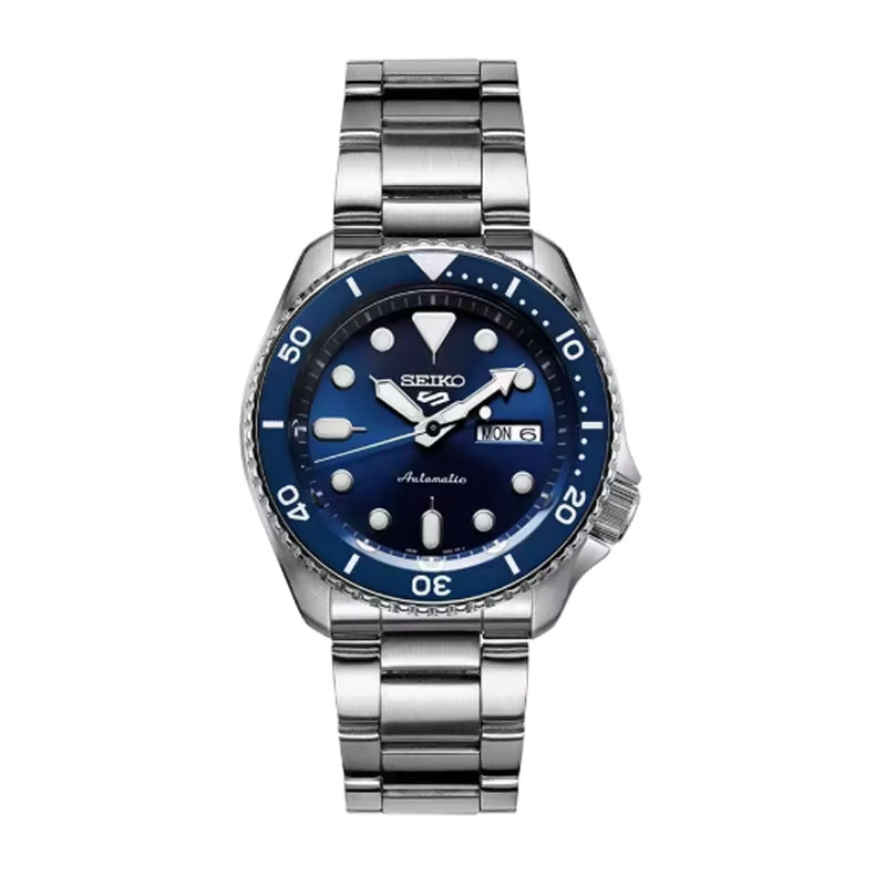 Seiko Men's Watch Original Luxury Stainless Steel Automatic SRPD53K1 Waterproof Sports Business Calendar Quartz Wristwatches: Blue