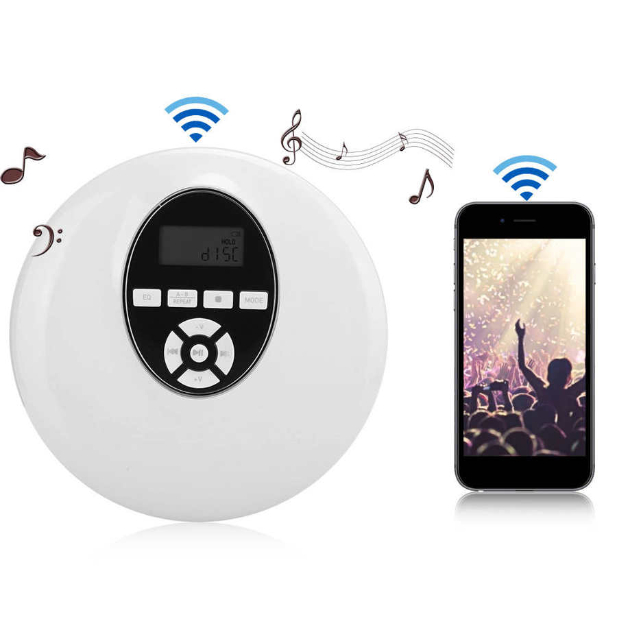 Bærbar cd-afspiller hifi bluetooth-afspiller understøttelse af afspilningsenhed hukommelseskort cd musik-diskafspiller med lcd