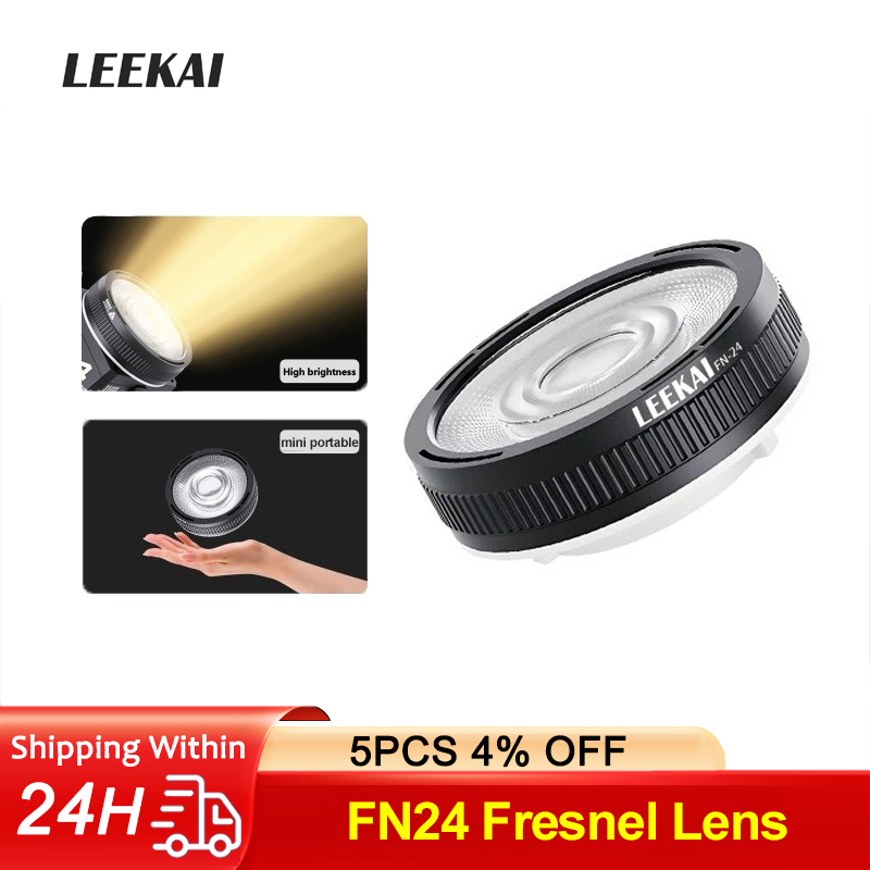 LEEKAI FN24 Lente Fresnel Faretto mini Bowens montare Lente di messa a fuoco per luce video portato pannocchia venire Yongnuo Nanguang Zhiyun luce