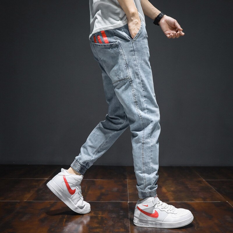 Streetwear bărbați blugi buzunare mare pantaloni cargo din denim blugi hip hop bărbați pantaloni de jogging pantaloni harem hombre 7xl