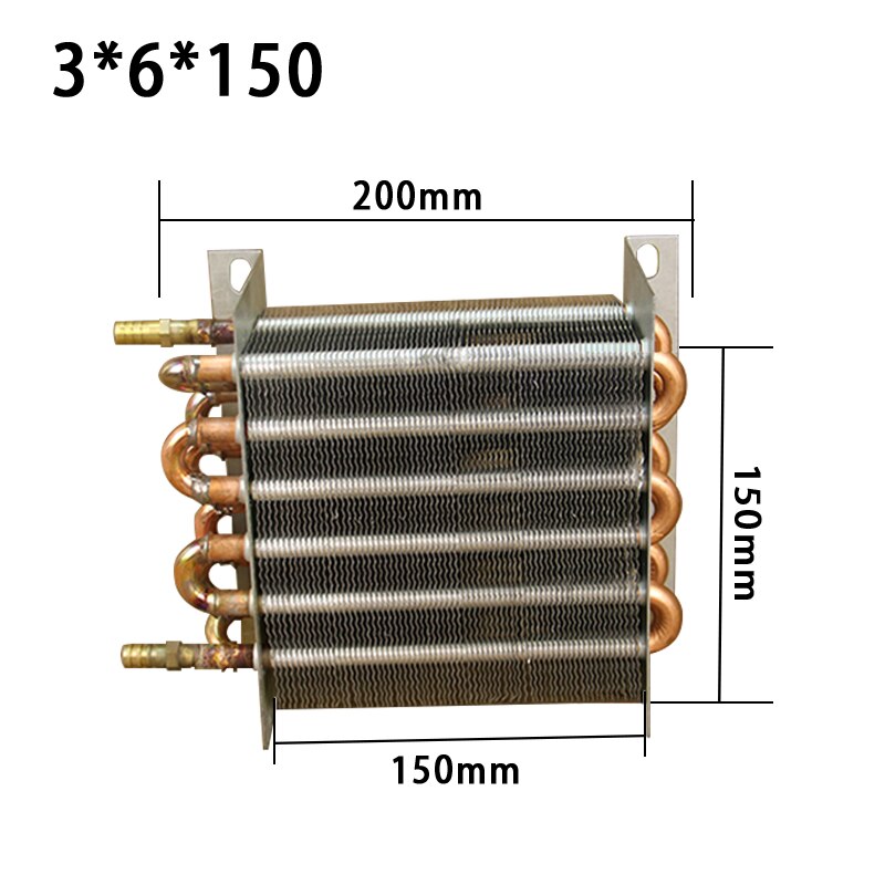 Radiador de condensador para congelador, refrigerador refrigerado por aire, con aleta de aluminio y tubo de cobre, intercambiador de calor con ventilador: C