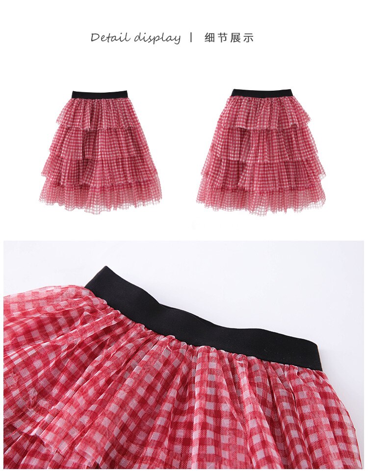 teenager skirts red plaid 12 years old casual clothes kids girls costume