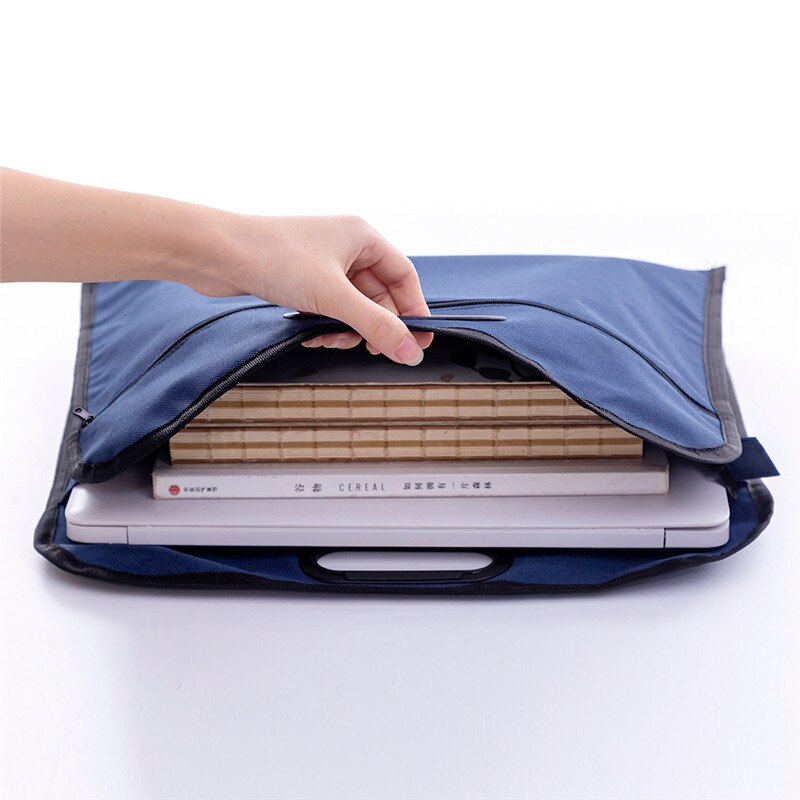 Portable Men Briefcases Waterproof Canvas Big A4 Document Bags Double Layers Book File Women Handbags Conference Information Bag