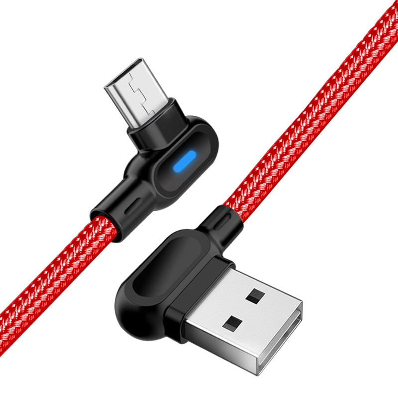 1m 2m micro cabo usb 90 graus cotovelo cabo de carregamento rápido carregador cabo de dados para samsung xiaomi redmi microusb android cabos