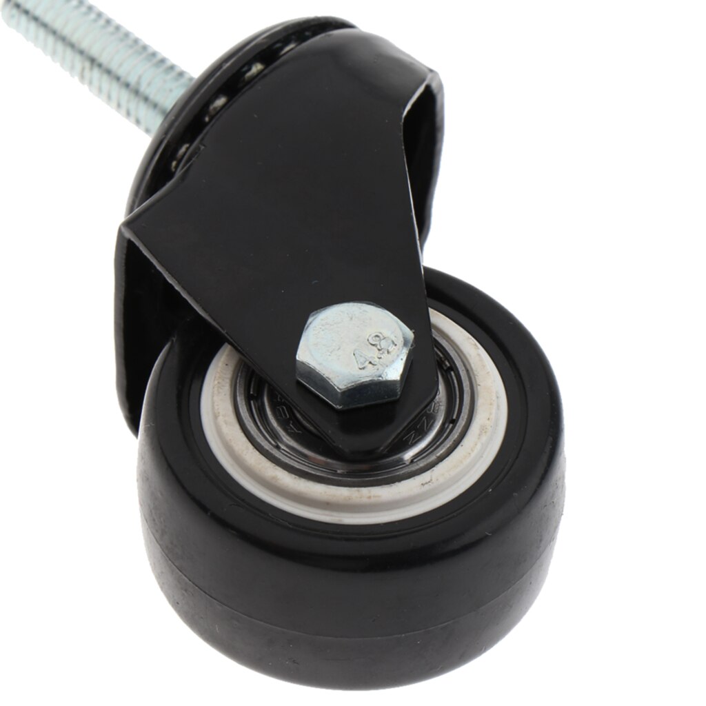 Ruedas giratorias de alta resistencia para muebles, carrito con vástago de rosca larga, color negro, 1,5 pulgadas