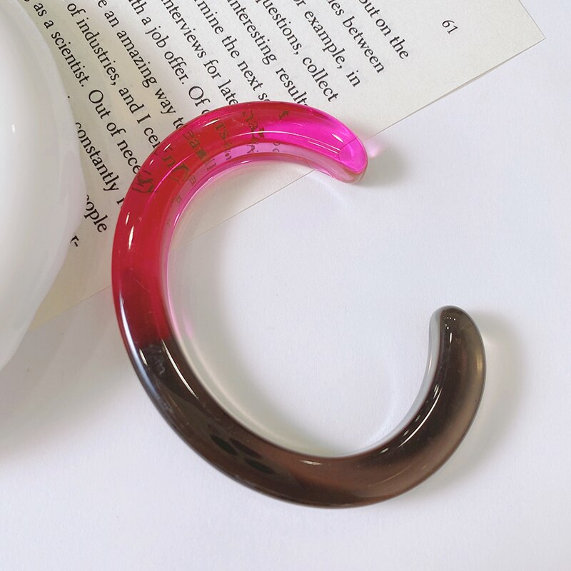 Braccialetti con ciondoli trasparenti colorati Desinger per donna braccialetti aperti indiani in resina di grandi dimensioni per gioielli di moda in acrilico per ragazza: KB242-2