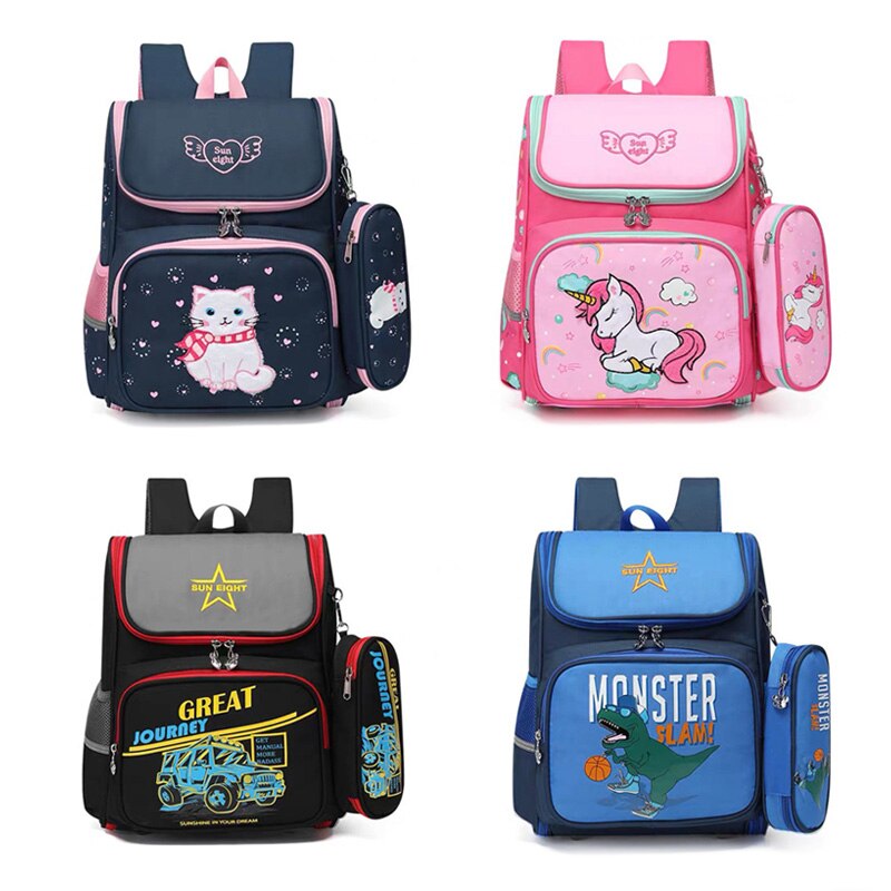 Søn otte kat pige rygsæk 1-3 skoletasker tegneserie mønster skole rygsække til børn børn taske