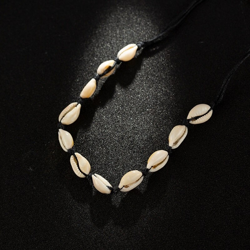 Colar boêmio feminino, colar colares boho de concha natural