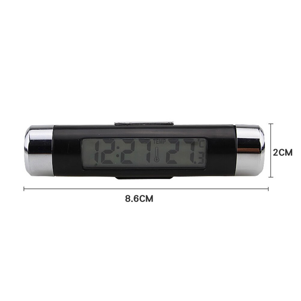2 In 1 Backlight Mini Electronic Clock With Thermometer Digital LCD Display For Car Air Vent Auto Car Clock Mini Time Clock Clip