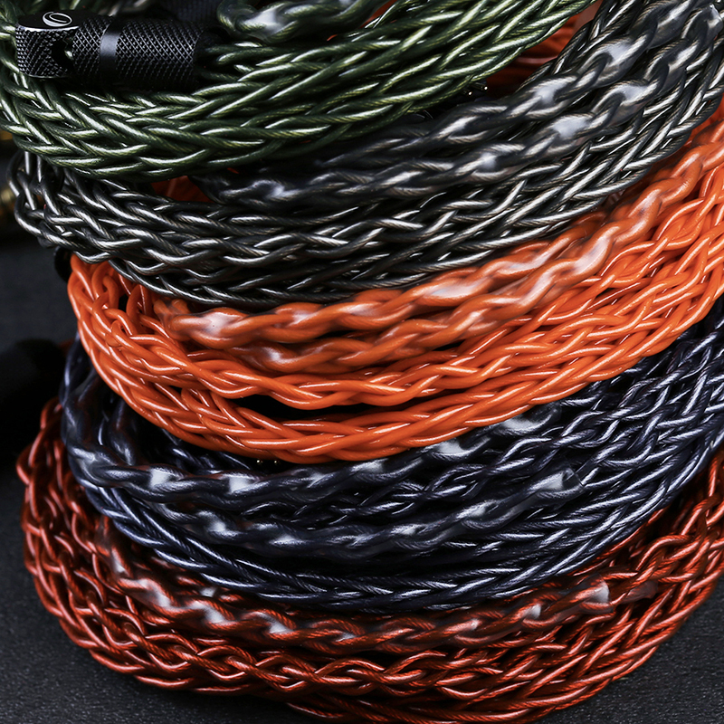 Cable de auriculares OPENHEART naranja de 8 núcleos 2,5/3,5/4,4mm MMCX/0,78 2 pines/QDC cobre Chapado en plata reemplazar Cable equilibrado mejorado