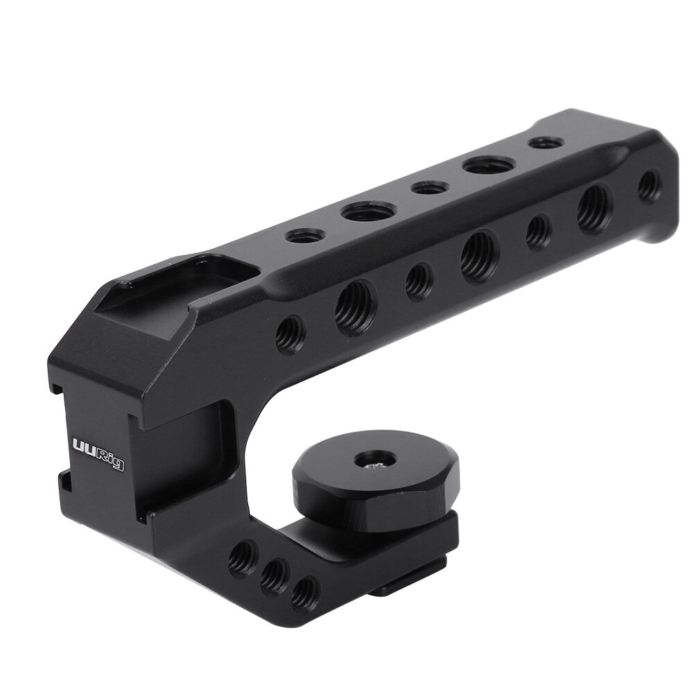 UURIG R005 Universal DSLR Camera Rig Hand Grip Camera Top Handle Cold Shoe Mount 1/4''&3/8'' Holes Aluminum Alloy Camera Handle