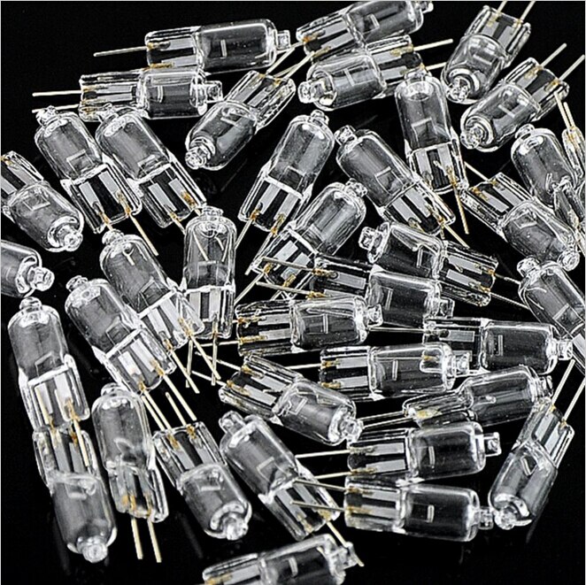 50 stk/parti halogen  g4 lys  g5.3 pære 35w 20w 10w 220v 12v 24v 6v halogener 3000k hvide  g4 halogen pære led udskiftning