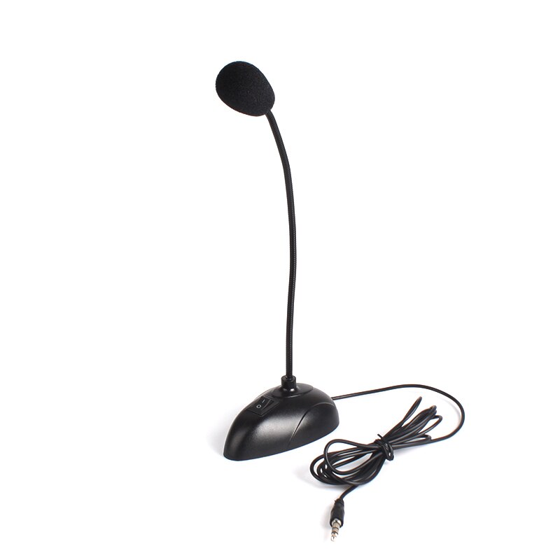 ! 3.5mm Mini Studio Speech Mic Microphone Stand for PC Desktop Notebook: Default Title