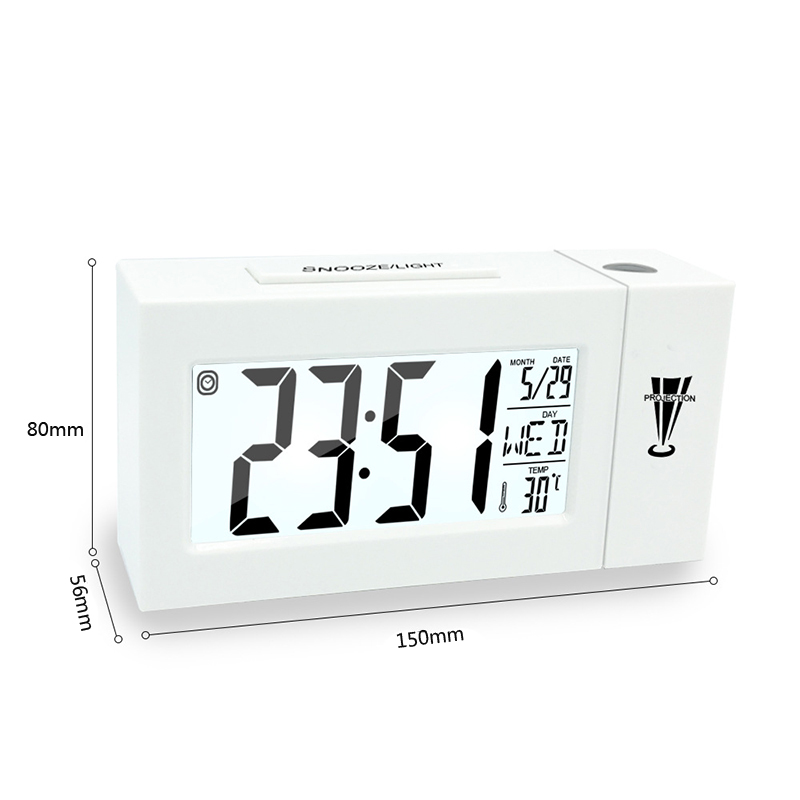 Väckarklocka med termometer kalender datum visning ändra snooze led bord klocka med eu us plug, projektion digital klocka
