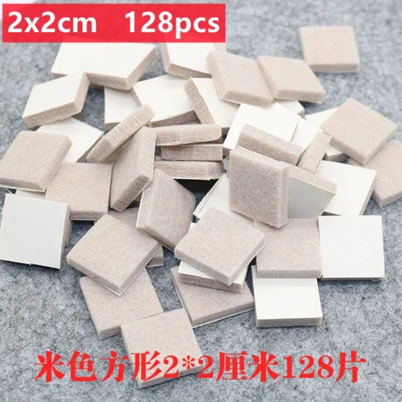 Coussinets de pieds de chaise en feutre épais de 5mm, auto-adhésifs pour meubles muets, joint Anti-collision antidérapant, tapis de protection de sol en bois, 128 à 18 pièces: Or brillant