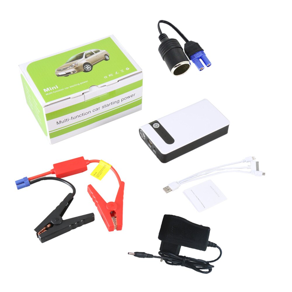 GKFLY Mini Car Jump Starter 12V Emergency Booster Starting Device Cables Portable Power Bank Car Charger Battery SOS LED